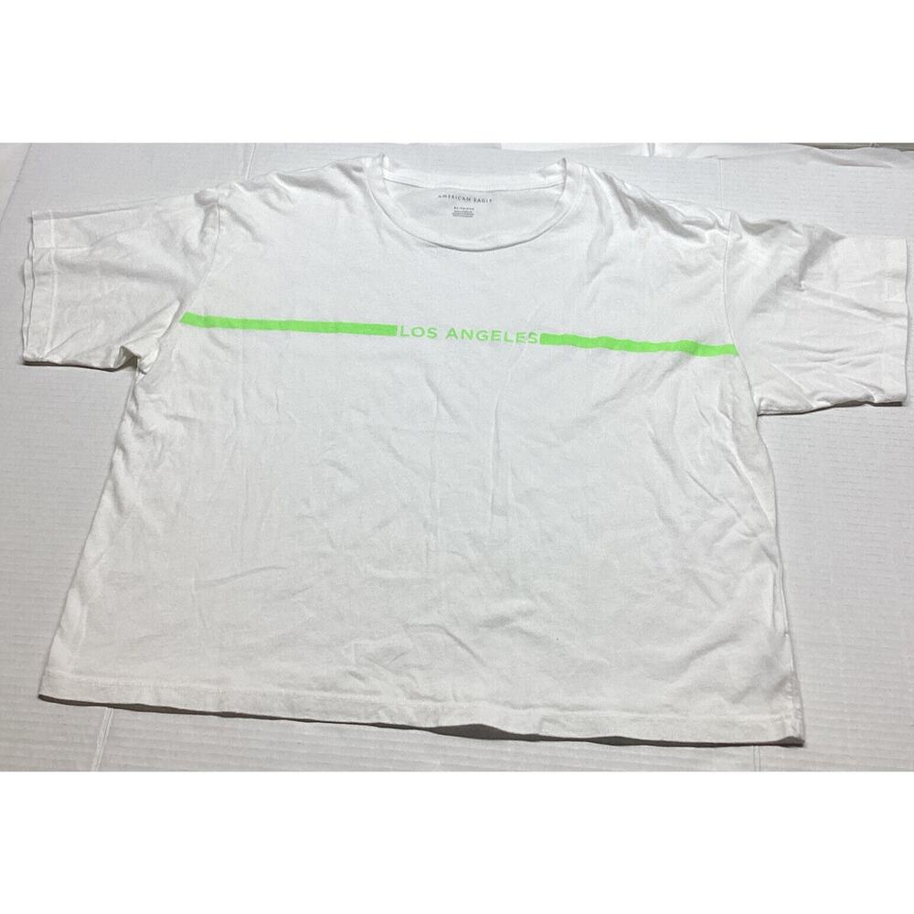 American eagle women's white t shirt Los Angeles logo size xl.